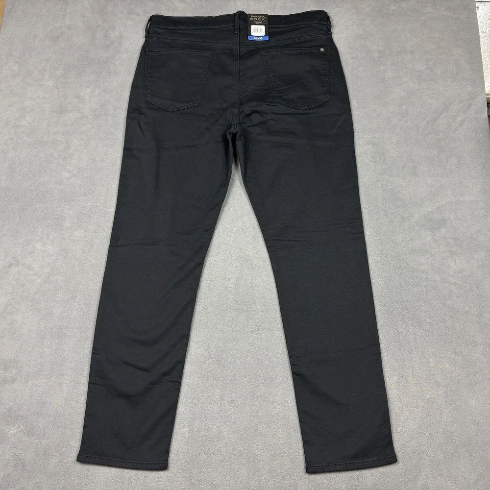NEW Banana Republic Black Jeans Size‎ 36x32 Straight Leg Stretch 5 Pocket